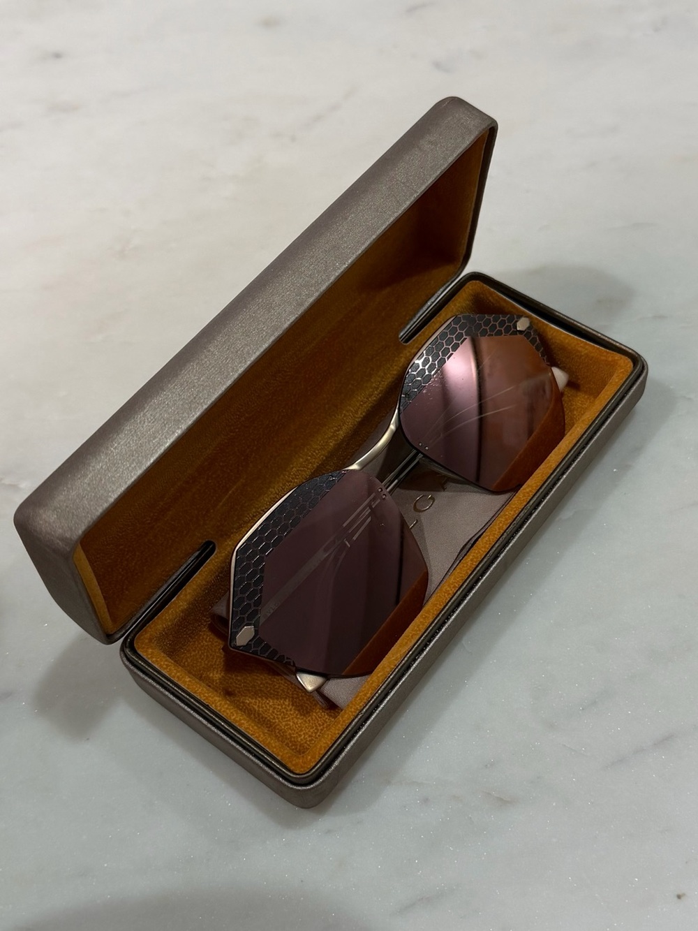 Bulgari Men's Sunglasses with Rose-Tinted Lenses